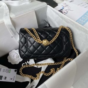 chanel as4041 flap classic bag cf camellia black lambskin gold 002 luxibags.ru .jpg