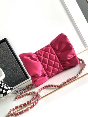 chanel as4098 23a clutch satin bow evening bag rose red 003 luxibags.ru .jpg