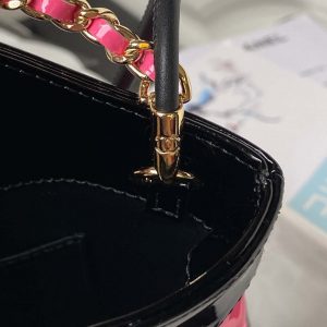 chanel as4133 mini bi color chain patent leather bag rose red 007 luxibags.ru .jpg