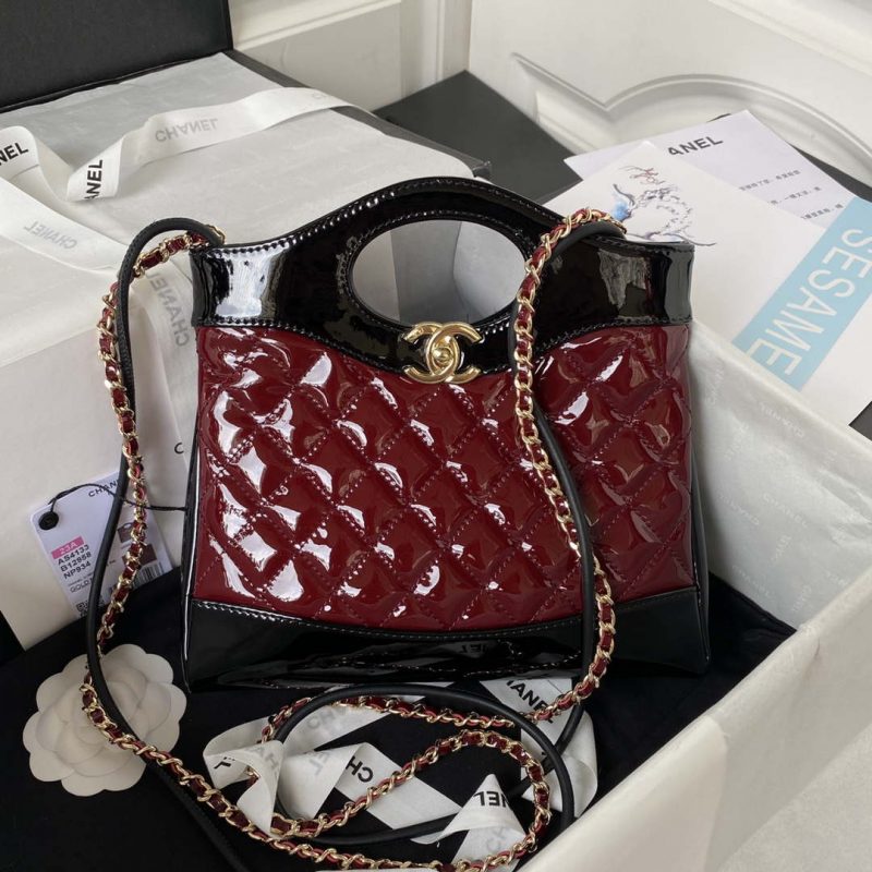chanel as4133 mini bi color chain patent leather bag wine red 001 luxibags.ru .jpg