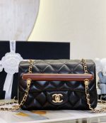 chanel as4151 small flap bag with top handle lambskin wenge wood black 002 luxibags.ru .jpg