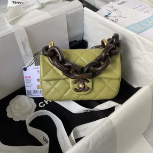 chanel as4165 mini flap bag lambskin wenge wood gold tone metal lemon green 001 luxibags.ru .jpg