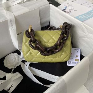 chanel as4165 mini flap bag lambskin wenge wood gold tone metal lemon green 002 luxibags.ru .jpg
