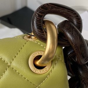 chanel as4165 mini flap bag lambskin wenge wood gold tone metal lemon green 004 luxibags.ru .jpg