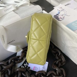 chanel as4165 mini flap bag lambskin wenge wood gold tone metal lemon green 005 luxibags.ru .jpg