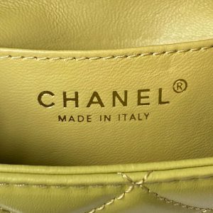 chanel as4165 mini flap bag lambskin wenge wood gold tone metal lemon green 008 luxibags.ru .jpg