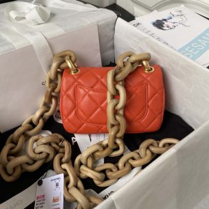 chanel as4165 mini flap bag lambskin wenge wood gold tone metal orange 002 luxibags.ru .jpg