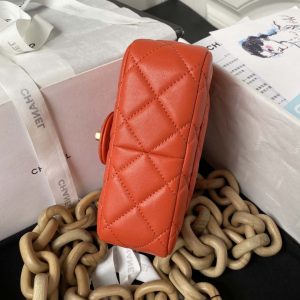 chanel as4165 mini flap bag lambskin wenge wood gold tone metal orange 005 luxibags.ru .jpg