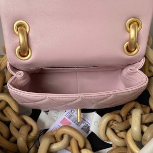 chanel as4165 mini flap bag lambskin wenge wood gold tone metal pink 007 luxibags.ru .jpg