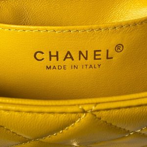 chanel as4165 mini flap bag lambskin wenge wood gold tone metal yellow 008 luxibags.ru .jpg
