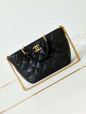 chanel as4188 small hobo bag shiny lambskin gold metal black 001 luxibags.ru .jpg