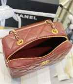 chanel as4198 mini bowling bag lambskin wenge wood wine red 008 luxibags.ru .jpg