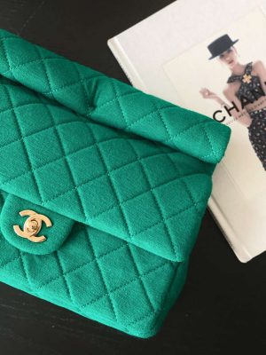 chanel as4199 clutch wool jersey gold tone metal dark green 04 luxibags.ru .jpg