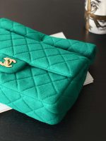 chanel as4199 clutch wool jersey gold tone metal dark green 08 luxibags.ru .jpg