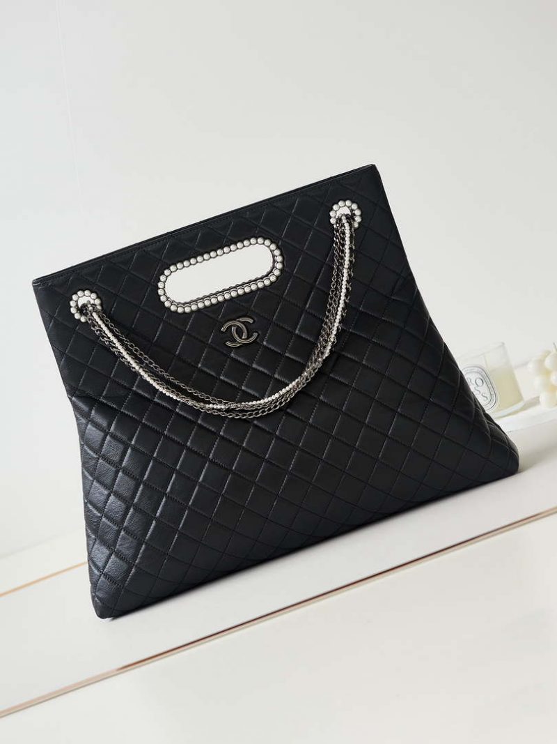 chanel as4223 large shopping bag aged shiny lambskin crystal pearls black metal black 001 luxibags.ru .jpg