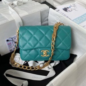 chanel as4231 small flap bag lambskin green 001 luxibags.ru .jpg