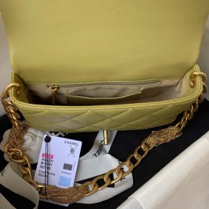 chanel as4231 small flap bag lambskin yellow 007 luxibags.ru .jpg