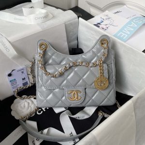 chanel as4323 small hobo bag shiny crumpled calfskin gold metal gray 001 luxibags.ru .jpg