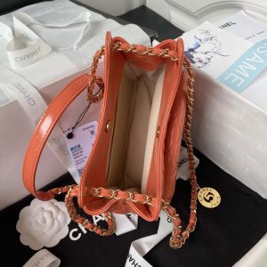 chanel as4323 small hobo bag shiny crumpled calfskin gold metal orange 007 luxibags.ru .jpg