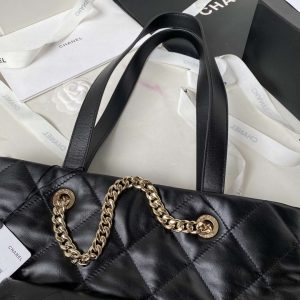 chanel as4359 shopping bag shiny lambskin gold metal black 004 luxibags.ru .jpg