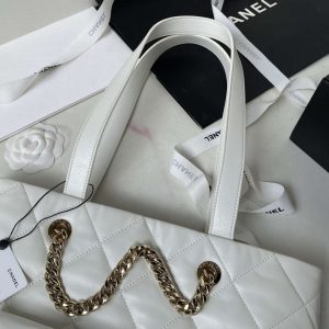 chanel as4359 shopping bag shiny lambskin gold metal white 003 luxibags.ru .jpg