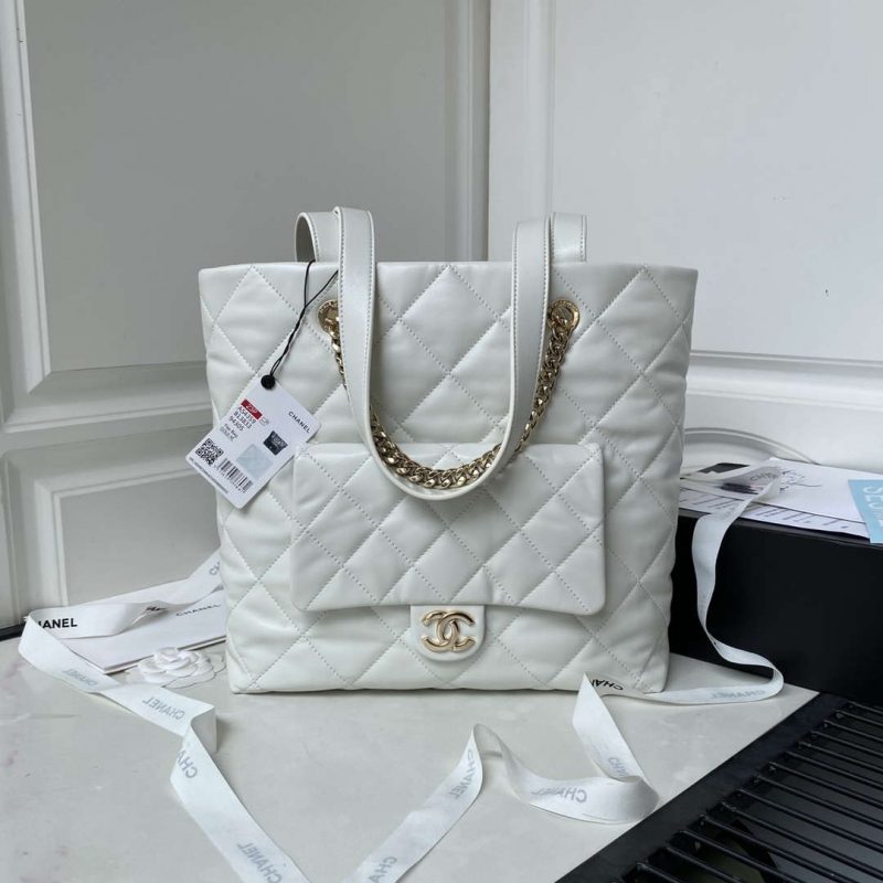 chanel as4359 shopping bag shiny lambskin gold metal white 008 luxibags.ru .jpg