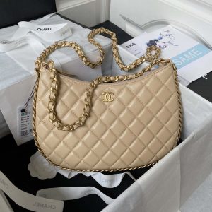 chanel as4368 large hobo bag shiny crumpled lambskin gold tone metal apricot 001 luxibags.ru .jpg