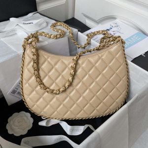 chanel as4368 large hobo bag shiny crumpled lambskin gold tone metal apricot 002 luxibags.ru .jpg