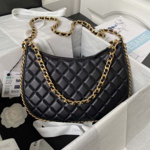 chanel as4368 large hobo bag shiny crumpled lambskin gold tone metal black 002 luxibags.ru .jpg