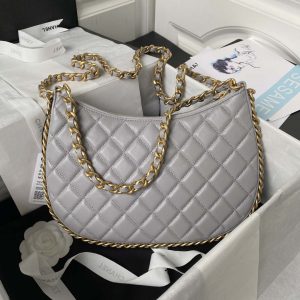 chanel as4368 large hobo bag shiny crumpled lambskin gold tone metal gray 002 luxibags.ru .jpg