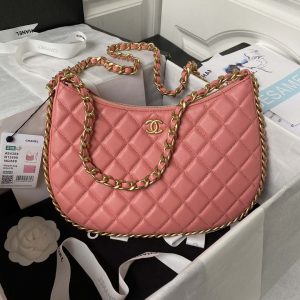 chanel as4368 large hobo bag shiny crumpled lambskin gold tone metal pink 001 luxibags.ru .jpg