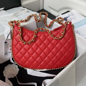 chanel as4368 large hobo bag shiny crumpled lambskin gold tone metal red 002 luxibags.ru .jpg