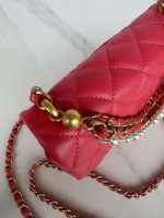 chanel as4384 mini flap bag pearly lambskin imitation pearls gold tone metal red 02 luxibags.ru .jpg