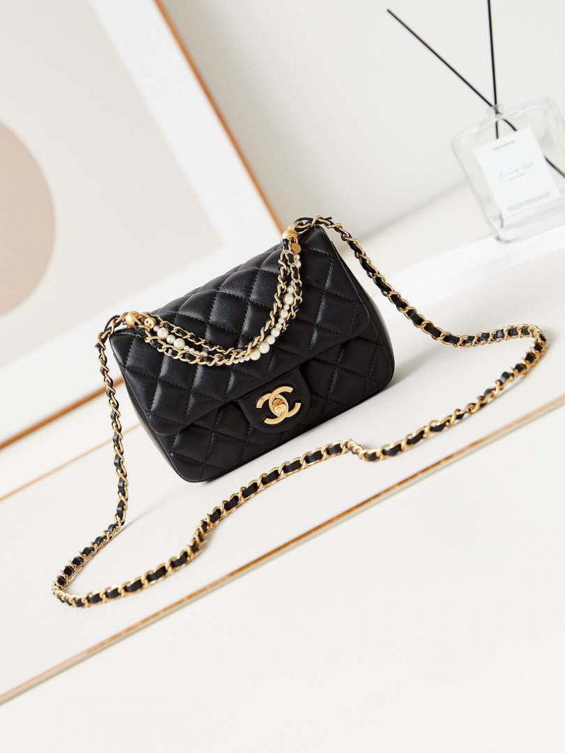 chanel as4385 mini flap bag pearly lambskin imitation pearls gold tone metal black 01 luxibags.ru .jpg