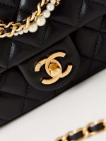 chanel as4385 mini flap bag pearly lambskin imitation pearls gold tone metal black 02 luxibags.ru .jpg