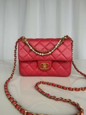 chanel as4385 mini flap bag pearly lambskin imitation pearls gold tone metal red 01 luxibags.ru .jpg