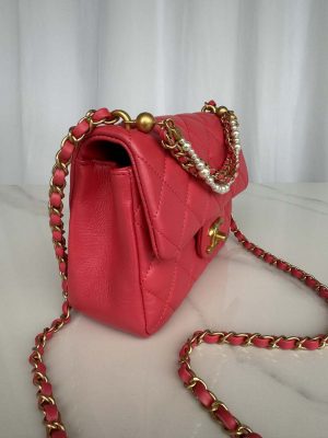 chanel as4385 mini flap bag pearly lambskin imitation pearls gold tone metal red 02 luxibags.ru .jpg