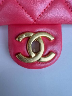 chanel as4385 mini flap bag pearly lambskin imitation pearls gold tone metal red 05 luxibags.ru .jpg