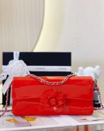 chanel as4498 clutch flap bag patent calfskin gold metal red 001 luxibags.ru .jpg