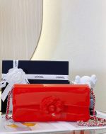 chanel as4498 clutch flap bag patent calfskin gold metal red 003 luxibags.ru .jpg