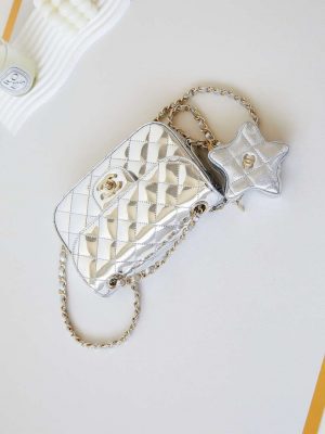chanel as4646 mini flap bag star coin purse mirror calfskin metallic calfskin gold tone metal silver 006 luxibags.ru .jpg
