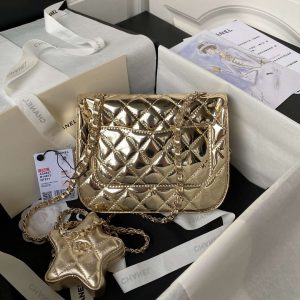 chanel as4647 mini flap bag star coin purse mirror calfskin metallic calfskin gold tone metal gold 002 luxibags.ru .jpg