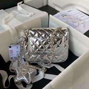 chanel as4647 mini flap bag star coin purse mirror calfskin metallic calfskin gold tone metal silver 002 luxibags.ru .jpg