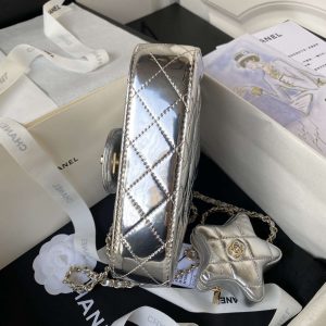 chanel as4647 mini flap bag star coin purse mirror calfskin metallic calfskin gold tone metal silver 006 luxibags.ru .jpg