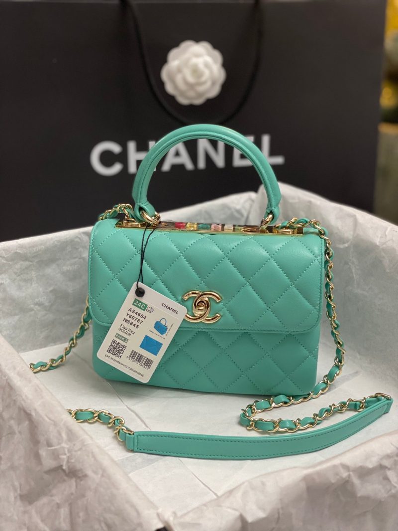 chanel as4654 trendy cc flap bag with top handle blue lambskin multicolor logo 001 luxibags.ru .jpg
