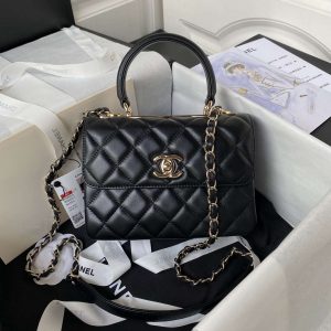 chanel as4654 trendy cc flap bag with top handle lambskin gold tone metal black 001 luxibags.ru .jpg