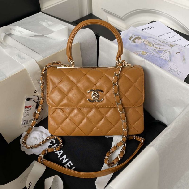 chanel as4654 trendy cc flap bag with top handle lambskin gold tone metal orange 001 1 luxibags.ru .jpg