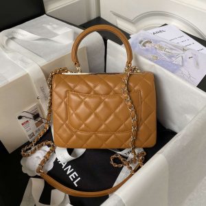 chanel as4654 trendy cc flap bag with top handle lambskin gold tone metal orange 006 luxibags.ru .jpg