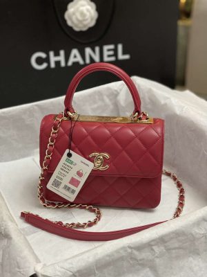 chanel as4654 trendy cc flap bag with top handle lambskin gold tone metal wine red 001 luxibags.ru .jpg