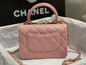 chanel as4654 trendy cc flap bag with top handle pink lambskin multicolor logo 003 luxibags.ru .jpg
